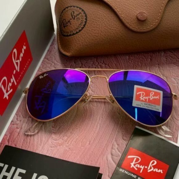 Ray-Ban 3025 Aviator Sunglasses 58mm Purple - Picture 2 of 12